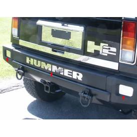 8-Pc Stainless Steel Letter Insert Graphics "HUMMER" Rear Bumper Letters and Two Accent Pieces