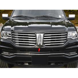 QAA 1-Pc Stainless Steel Front Grille Accent Trim Logo Surround