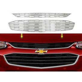 2-Pc Chrome Plated ABS Plastic Grill Overlay Insert
