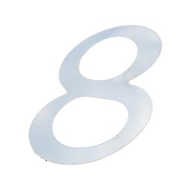 1-Pc Stainless Steel Number "8" Decal