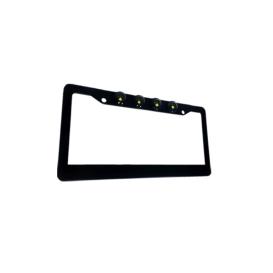 Recon Black Aluminum License Plate Frame With 4 XML CREE LED Reverse Lights
