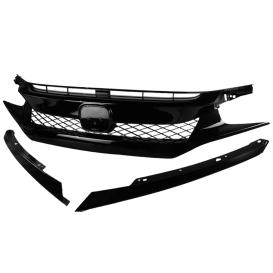 Type-R Style Glossy Black Upper Grille