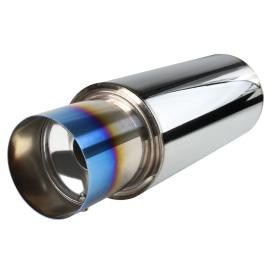 Spec-D Tuning Apexi N1-Style Stainless Steel Muffler with 4" Titanium Burnt Tip and Removable Silencer