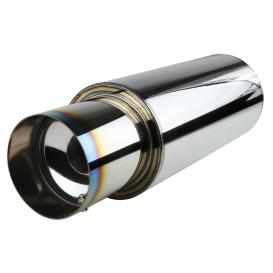 Spec-D Tuning Apexi N1-Style Stainless Steel Muffler with 4" Burnt Tip and  Removable Silencer