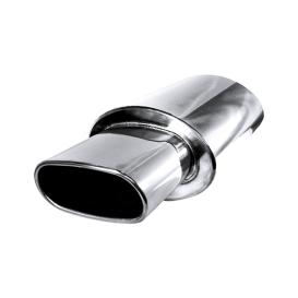 Spec-D Tuning Oval Style Stainless Steel Muffler with Oval Tip
