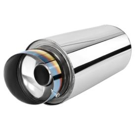 Spec-D Tuning 2.5" Inlet 341 Style Spiral Muffler With Burnt Tip