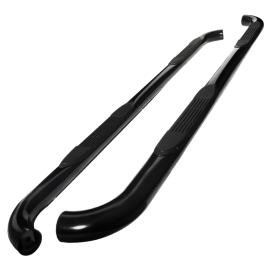 3" Round Black Side Step Bars