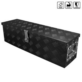 31" Heavy Duty Aluminum Black Tool Box Trailer Underbody Storage w/ Handles, Lock, & Keys
