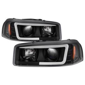 Spyder Version 2 LED DRL Bar Black Projector Headlights
