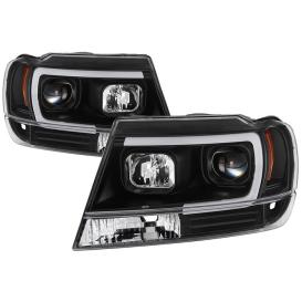 Spyder Version 2 LED DRL Bar Black Projector Headlights