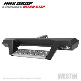 Westin HDX Black Drop Hitch Step with Polished Step Plate for 2" Receivers