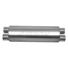 Gibson SFT Superflow Stainless Steel Round Exhaust Muffler (Inlet 2.5", Outlet 1.75", Length 22")