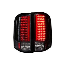 Driver and Passenger Side Light Bar Style Sequential LED Tail Lights (Chrome Housing, Red/Clear Lens)
