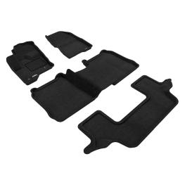 3D MAXpider 1st, 2nd & 3rd Row Black Elegant Carpet Floor Mats