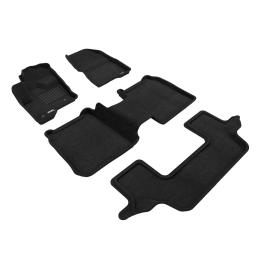 3D MAXpider 1st, 2nd & 3rd Row Black Elegant Carpet Floor Mats