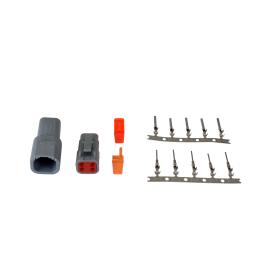 AEM Electronics AEM DTM-Style 4-Way Connector Kit w/ Plug / Receptacle / Wedge Locks / 5 Female Pins / 5 Male Pins