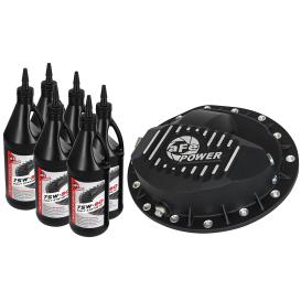 aFe Pro Series Rear Differential Cover Kit Black w/ Machined Fins & Gear Oil