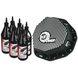  2003-2005 Dodge Ram aFe Pro Series Rear Differential Cover Kit Black w/ Machined Fins & Gear Oil