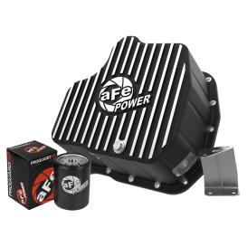  2001-2010 Chevrolet Silverado aFe Pro Series Engine Oil Pan Black w/ Machined Fins