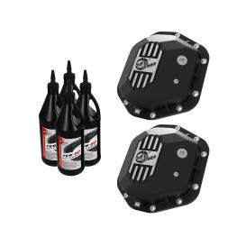 aFe Pro Series Dana 44 Front and Rear Differential Covers Black w/ Machined Fins