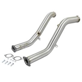 aFe Twisted Steel 3" 304 Stainless Steel Race Series Downpipe w/o Cats