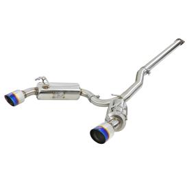 Takeda 3" to 2-1/2" 304 Stainless Steel Cat-Back Exhaust w/ Blue Flamed Tips