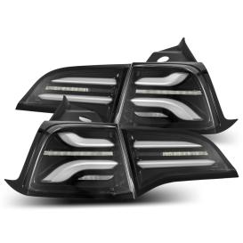 AlphaRex Jet Black Housing, Smoke Lens PRO-Series LED Tail Lights With Sequential Turn Signal