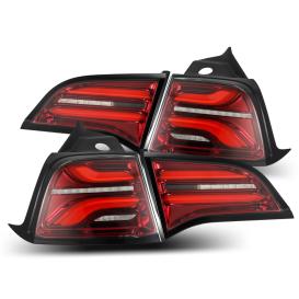 AlphaRex Red Housing, Smoke Lens PRO-Series LED Tail Lights With Sequential Turn Signal