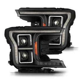 PRO-Series Clear Lens, Black Housing LED Projector Headlights w/ Sequential Turn Signal