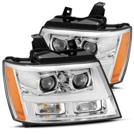 PRO-Series Clear Lens, Chrome Housing LED Projector Headlights w/ Sequential Turn Signal