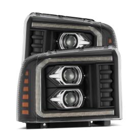 PRO-Series Clear Lens, Black Housing LED Projector Headlights w/ Sequential Turn Signal