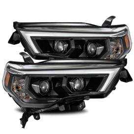 AlphaRex Jet Black Housing, Clear Lens PRO-Series Projector Headlights With Sequential Turn Signal