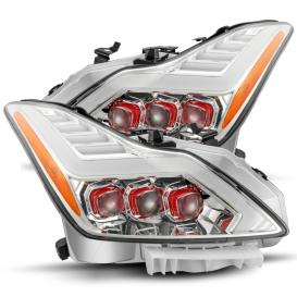 AlphaRex Chrome Housing, Clear Lens NOVA-Series LED Projector Headlights With Sequential Turn Signal