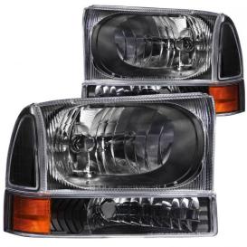 Anzo Driver and Passenger Side 2Pc Crystal Headlights (Black Housing, Clear Lens)