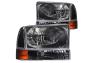 Anzo Driver and Passenger Side 2Pc Crystal Headlights (Black Housing, Clear Lens) - Anzo 111080