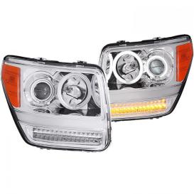 Anzo Driver and Passenger Side G2 Projector Headlights with CCFL Halo (Chrome Housing, Clear Lens)
