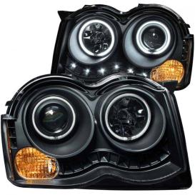 Anzo Driver and Passenger Side Projector Headlights with CCFL Halo (Black Housing, Clear Lens)