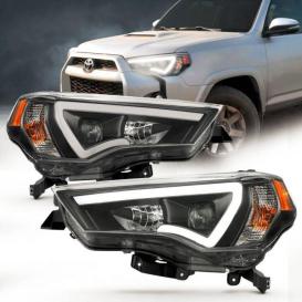 Anzo Driver and Passenger Side Plank Style Switchback Projector Headlights (Black Housing, Clear Lens)