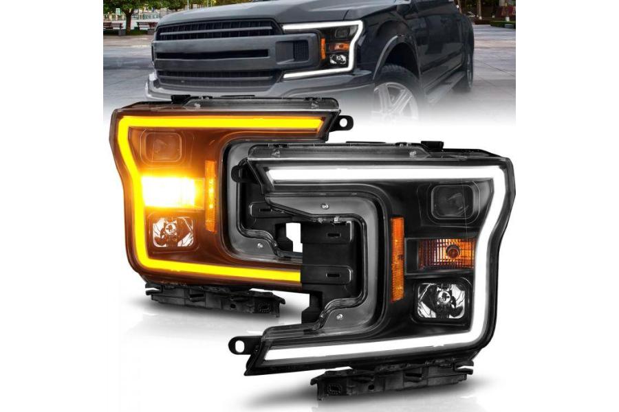 Anzo Driver and Passenger Side Plank Style Switchback Projector Headlights (Black Housing, Clear Lens) - Anzo 111509