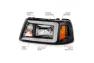 Anzo Driver and Passenger Side Crystal Headlights With Light Bar (Black Housing, Clear Lens) - Anzo 111511