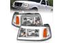 Anzo Driver and Passenger Side Crystal Headlights With Light Bar (Chrome Housing, Clear Lens) - Anzo 111512
