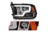 Anzo Driver and Passenger Side Crystal Headlights With Light Bar (Black Housing, Clear Lens) - Anzo 111515