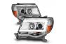 Anzo Driver and Passenger Side Plank Style Projector Headlights (Chrome Housing, Clear Lens) - Anzo 111518