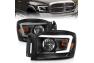 Anzo Driver and Passenger Side Crystal Switchback Headlights With Light Bar (Black Housing, Clear Lens) - Anzo 111524