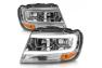 Anzo Driver and Passenger Side Crystal Headlights With Light Bar (Chrome Housing, Clear Lens) - Anzo 111538