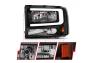 Anzo Driver and Passenger Side Crystal Headlights With Light Bar (Black Housing, Clear Lens) - Anzo 111549