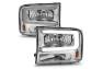 Anzo Driver and Passenger Side Crystal Headlights With Light Bar (Chrome Housing, Clear Lens) - Anzo 111550