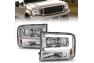Anzo Driver and Passenger Side Crystal Headlights With Light Bar (Chrome Housing, Clear Lens) - Anzo 111550