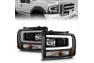Anzo Driver and Passenger Side Light Bar Style Projector Headlights (Black Housing, Clear Lens) - Anzo 111551