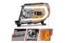 Anzo Driver and Passenger Side Light Bar Style Switchback Projector Headlights (Chrome Housing, Clear Lens) - Anzo 111565